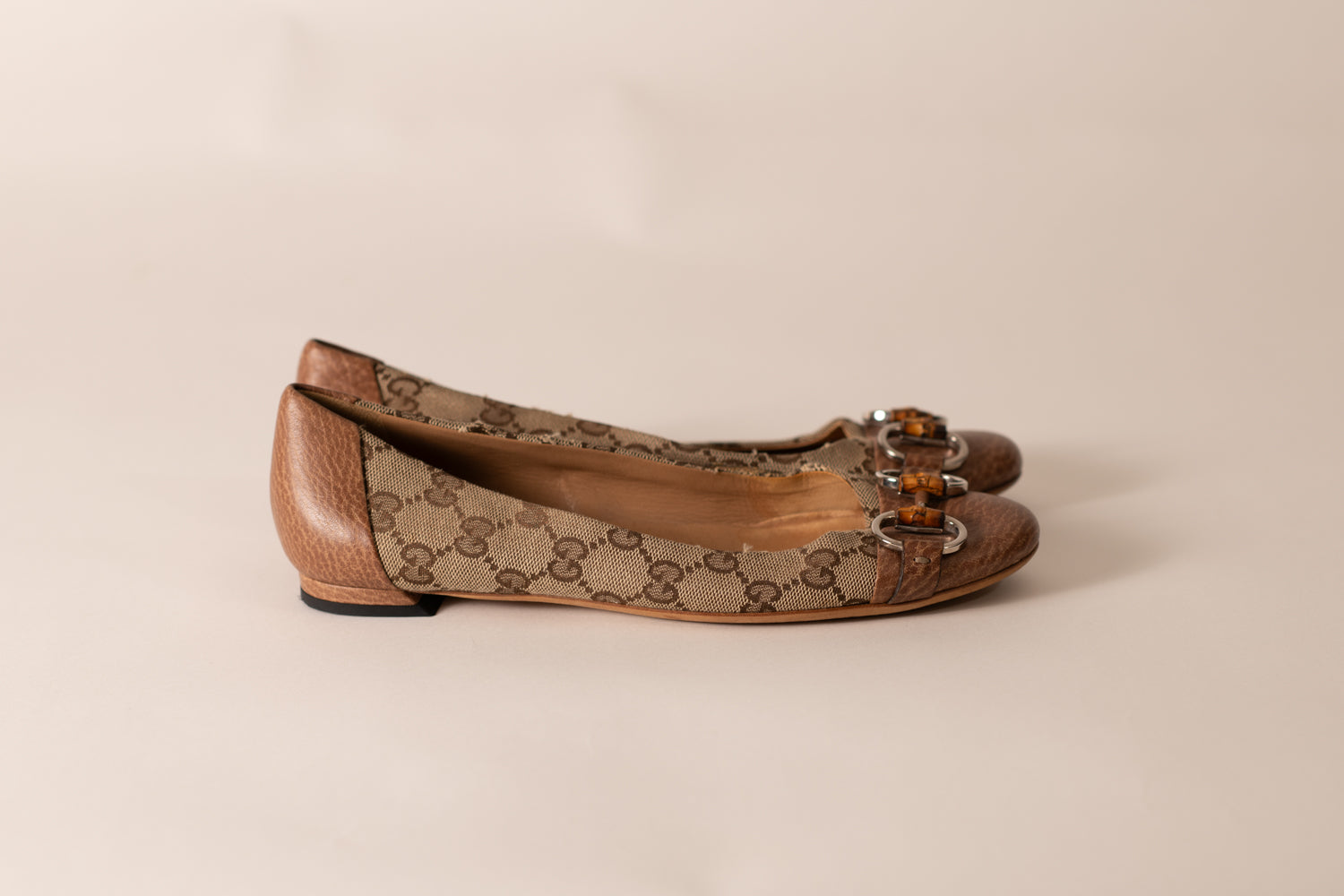 Gucci Monogram Canvas Ballet Flats