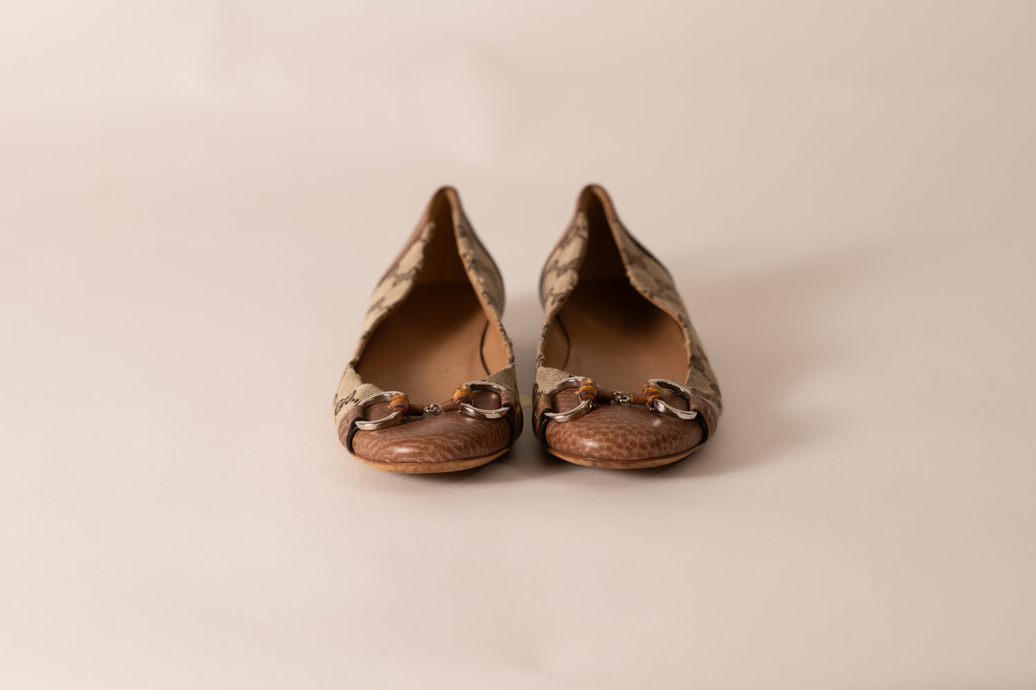 Gucci Monogram Canvas Ballet Flats