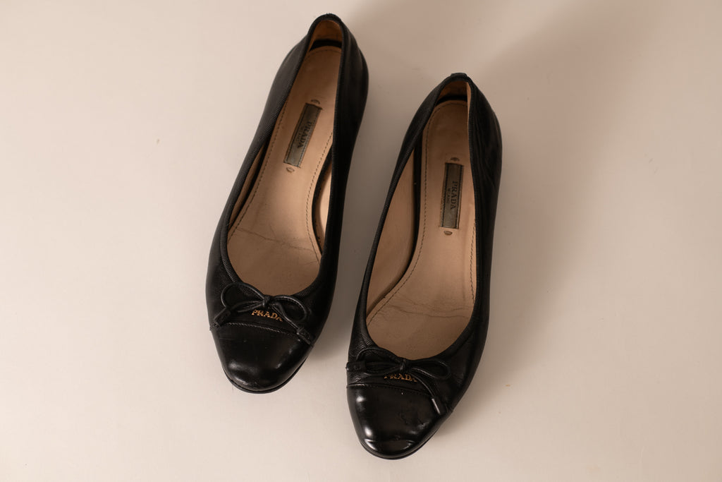 Prada Cap Toe Ballet Flats