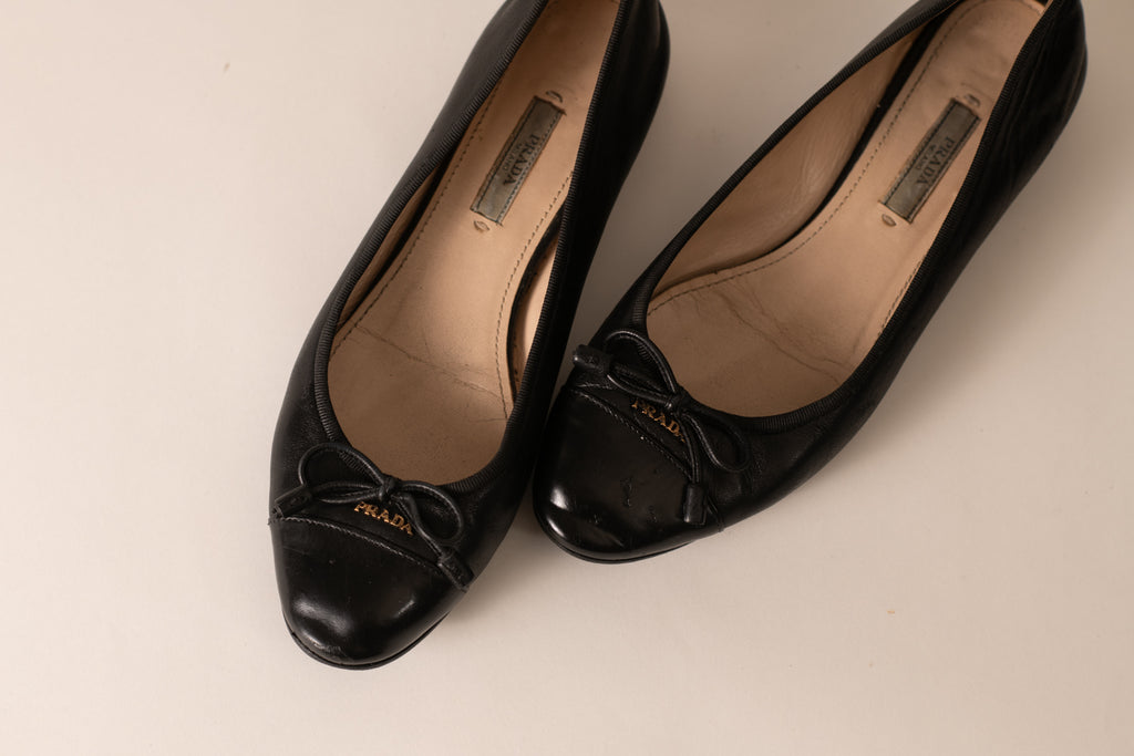 Prada Cap Toe Ballet Flats