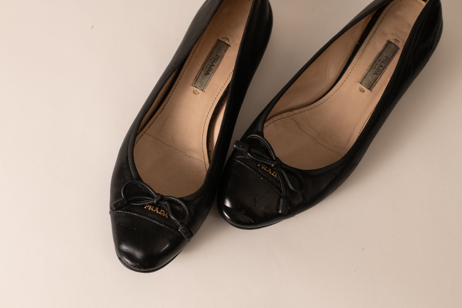 Prada Cap Toe Ballet Flats