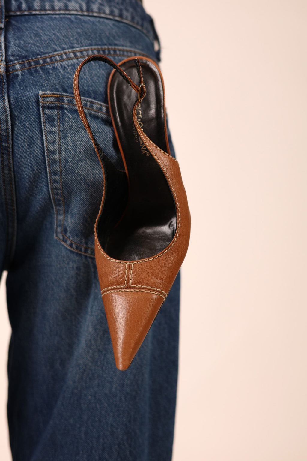 Dolce & Gabbana Contrast Stitching Mary Jane Pumps
