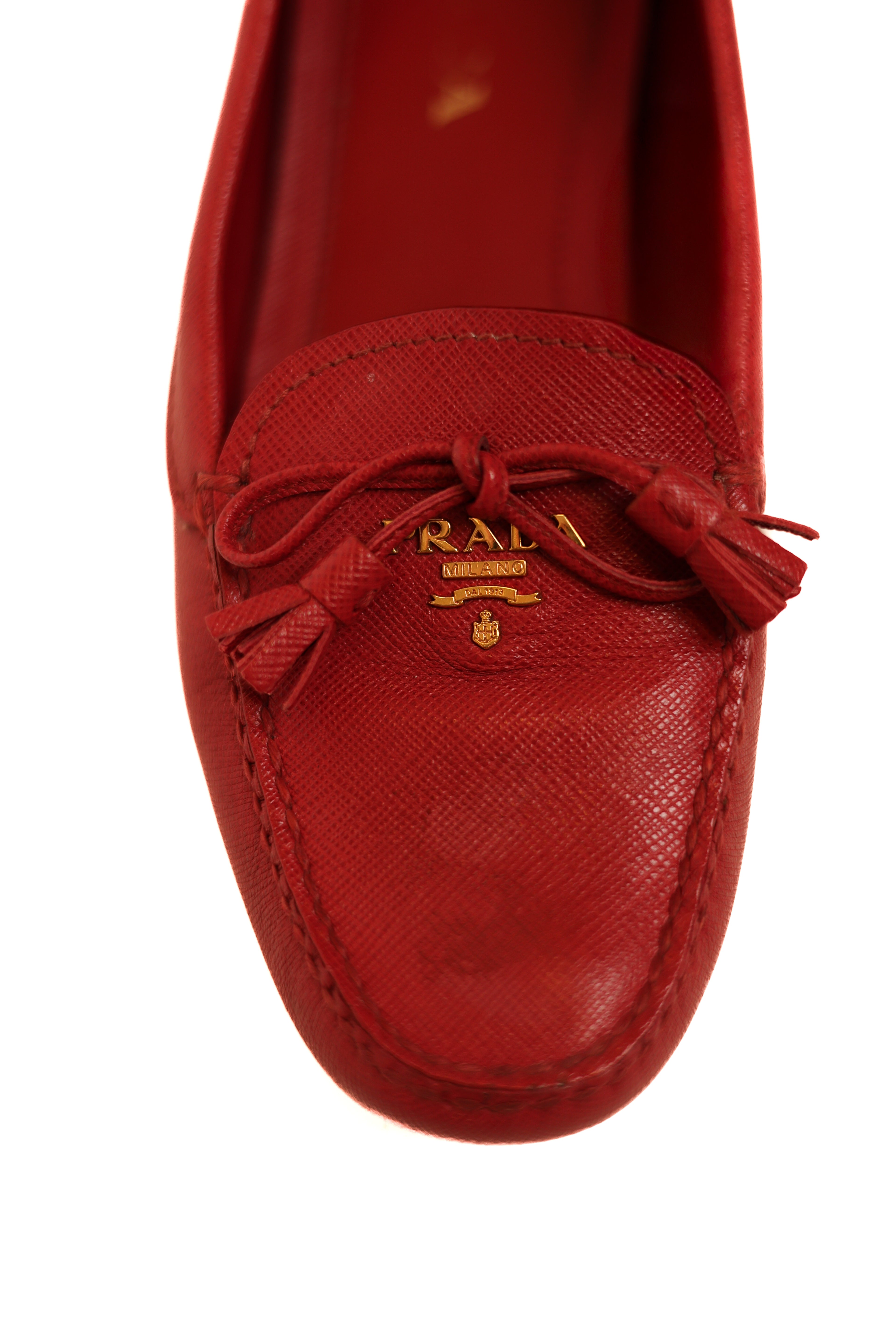 Prada Patent Leather Logo loafers