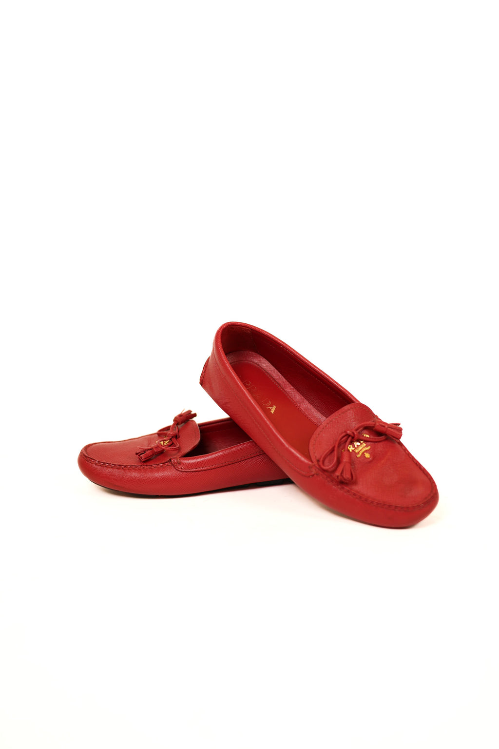Prada Patent Leather Logo loafers
