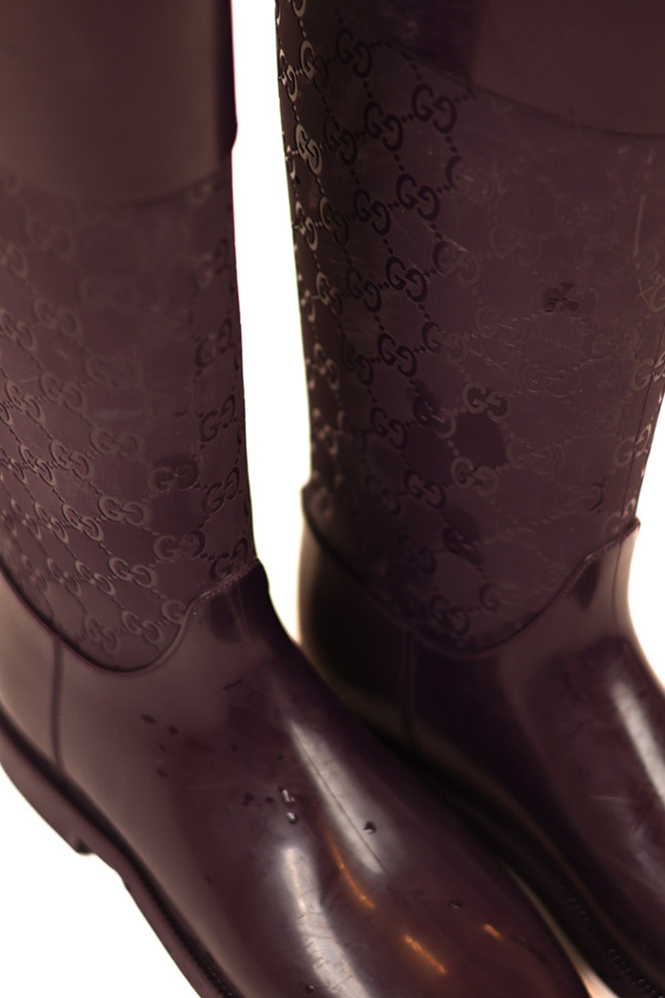 Gucci Monogram Embossed Rubber Boots