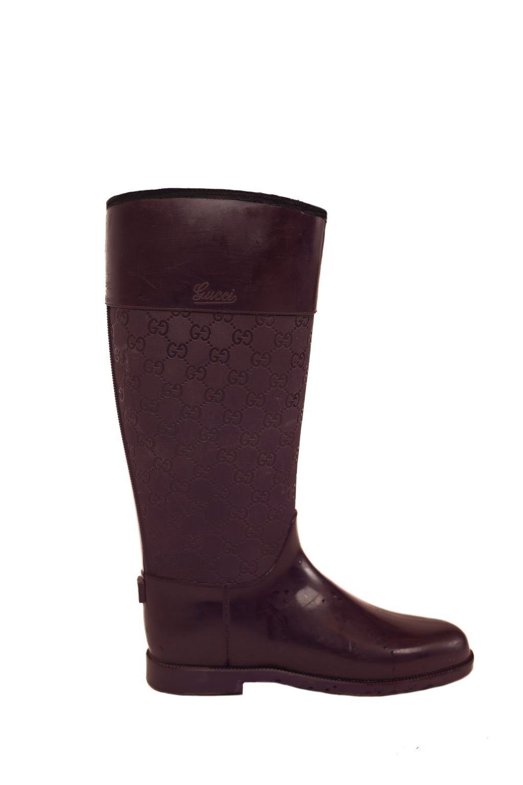 Gucci Monogram Embossed Rubber Boots