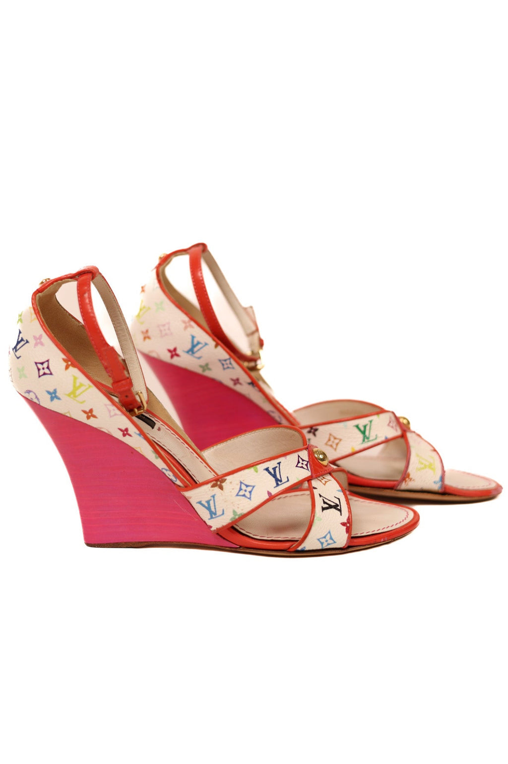 Louis Vuitton monogram multicolor open-toes