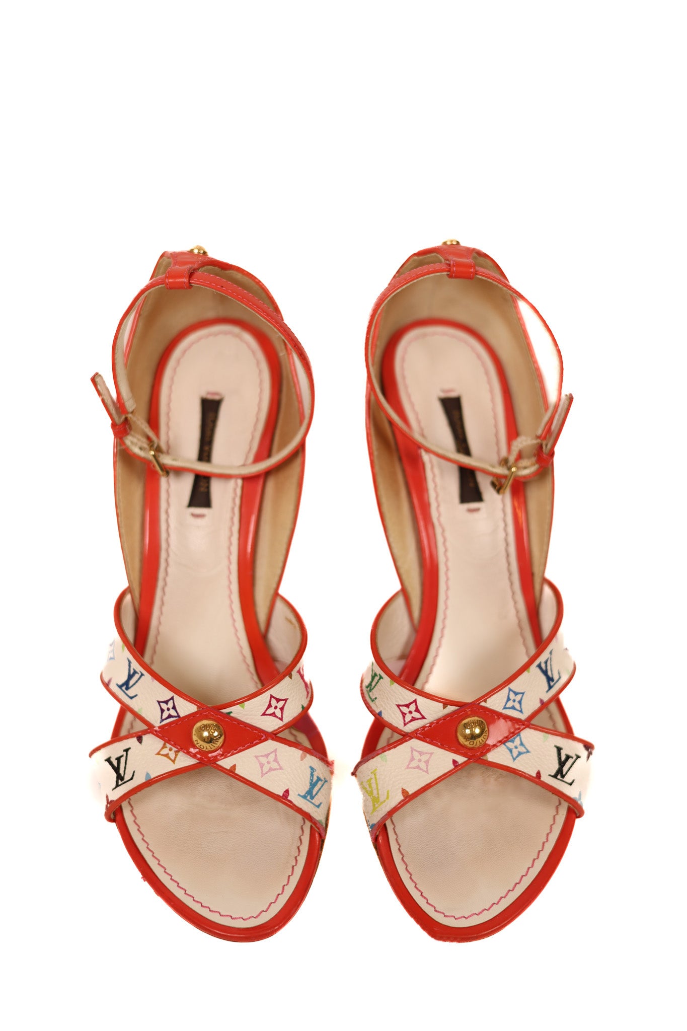 Louis Vuitton monogram multicolor open-toes